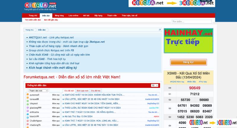 Diễn đàn xổ số Forum kết quả